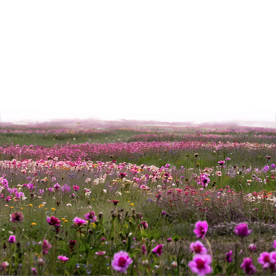 Misty Flower Field Png 81 PNG Image