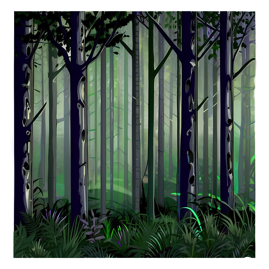 Misty Forest Scene Clipart Png 06262024 PNG Image