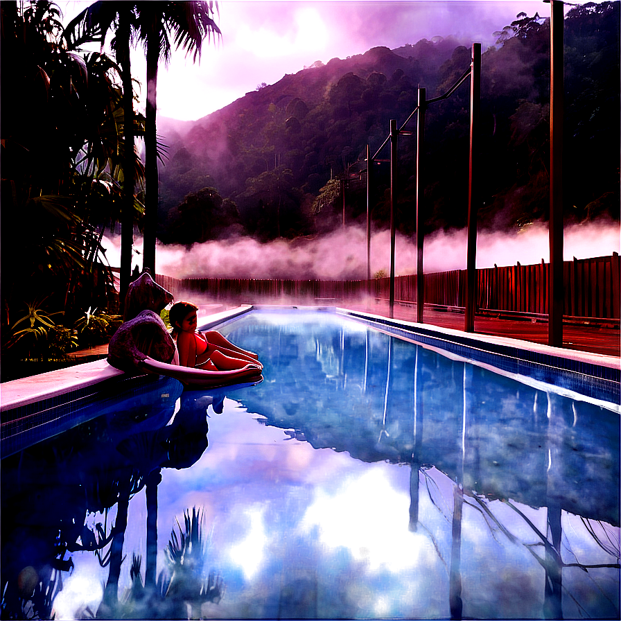 Misty Hot Springs Relaxation Png Hgt PNG Image