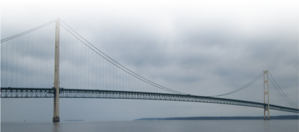 Misty Suspension Bridge Over Water PNG Image