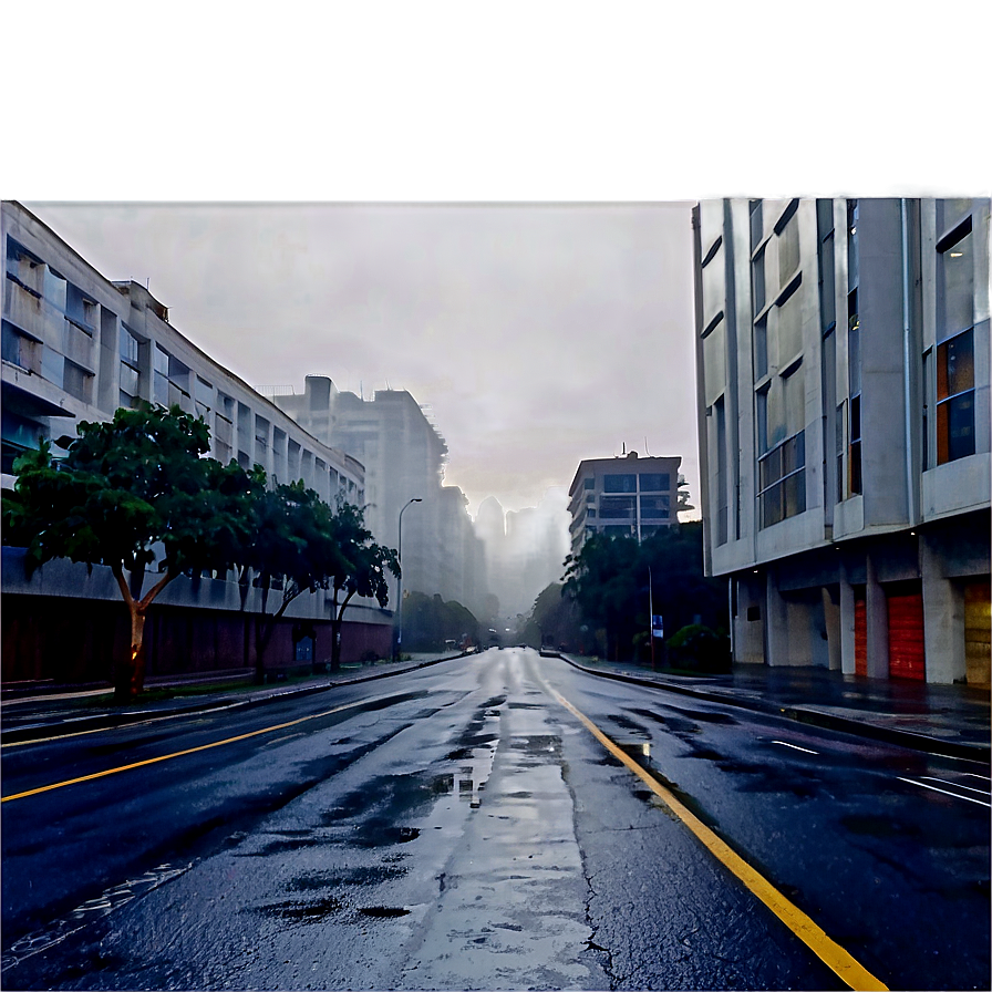 Misty Urban Streets Png Rxp PNG Image