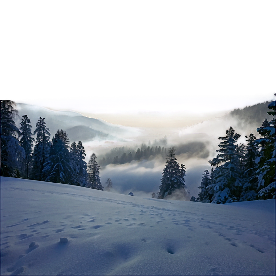 Misty Winter Landscape Png Jxf PNG Image