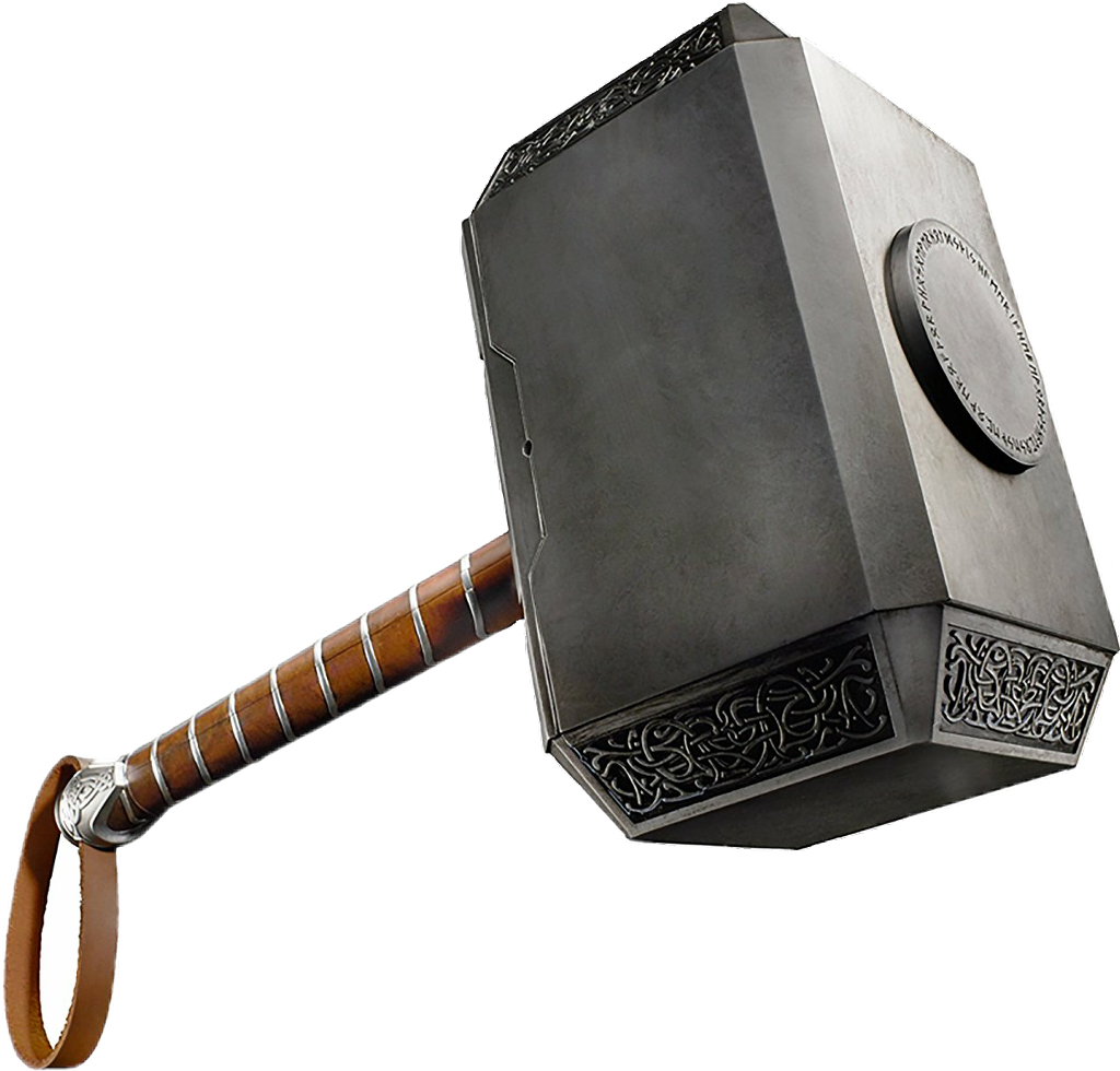 Mjolnir Thor Hammer Isolated PNG Image