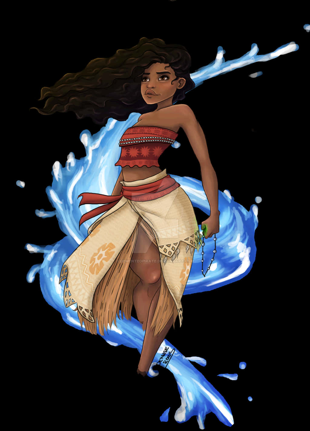 Moana Water Spirit Illustration PNG Image