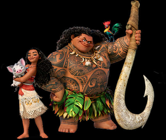 Moanaand Maui Adventure Ready PNG Image