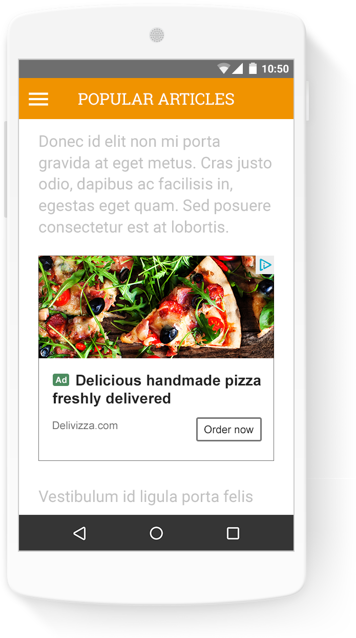 Mobile Ad Display Pizza Delivery PNG Image