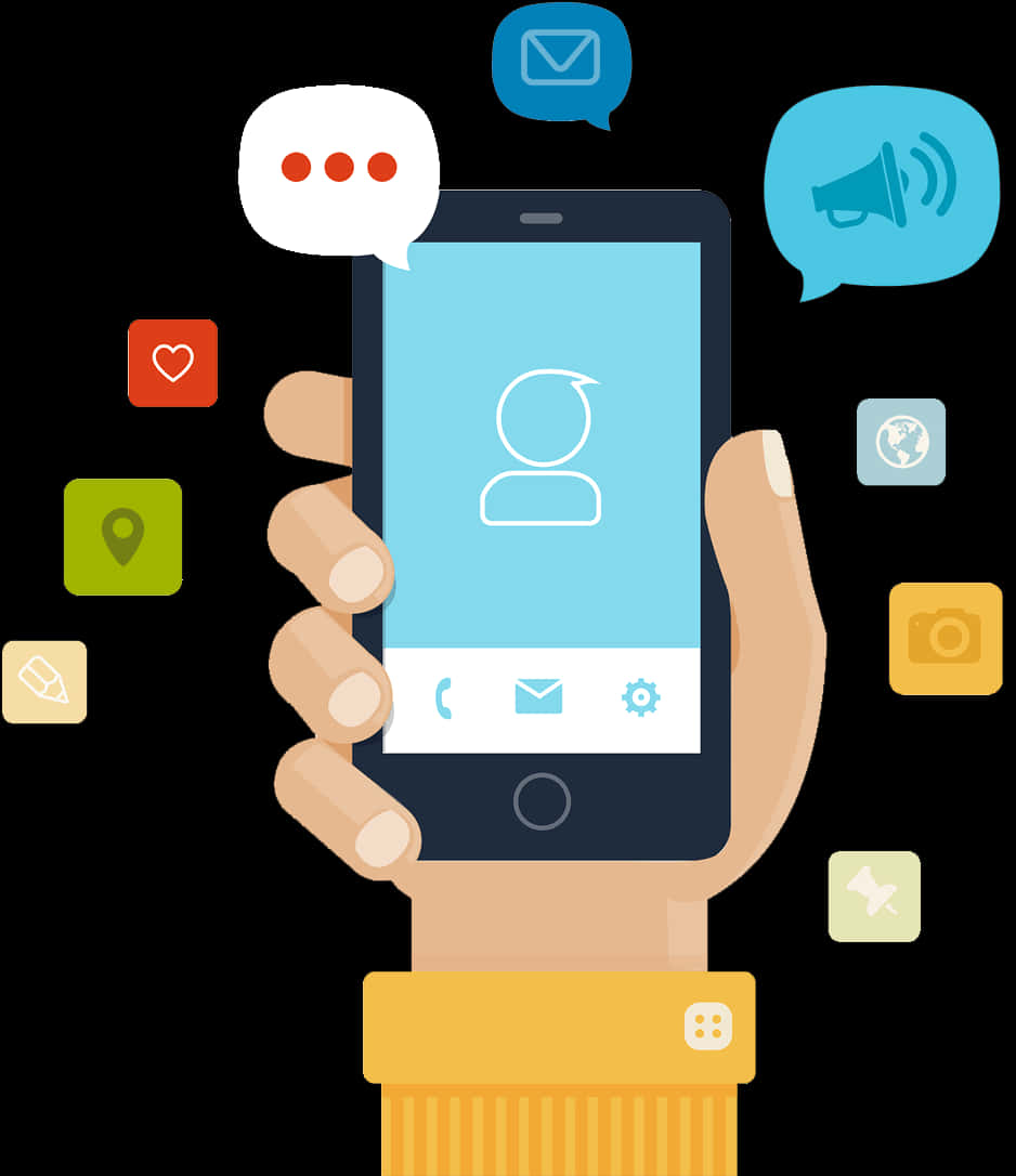 Mobile Communication Concept PNG Image