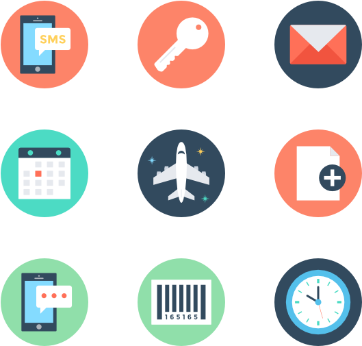 Mobile Communication Travel Icons PNG Image