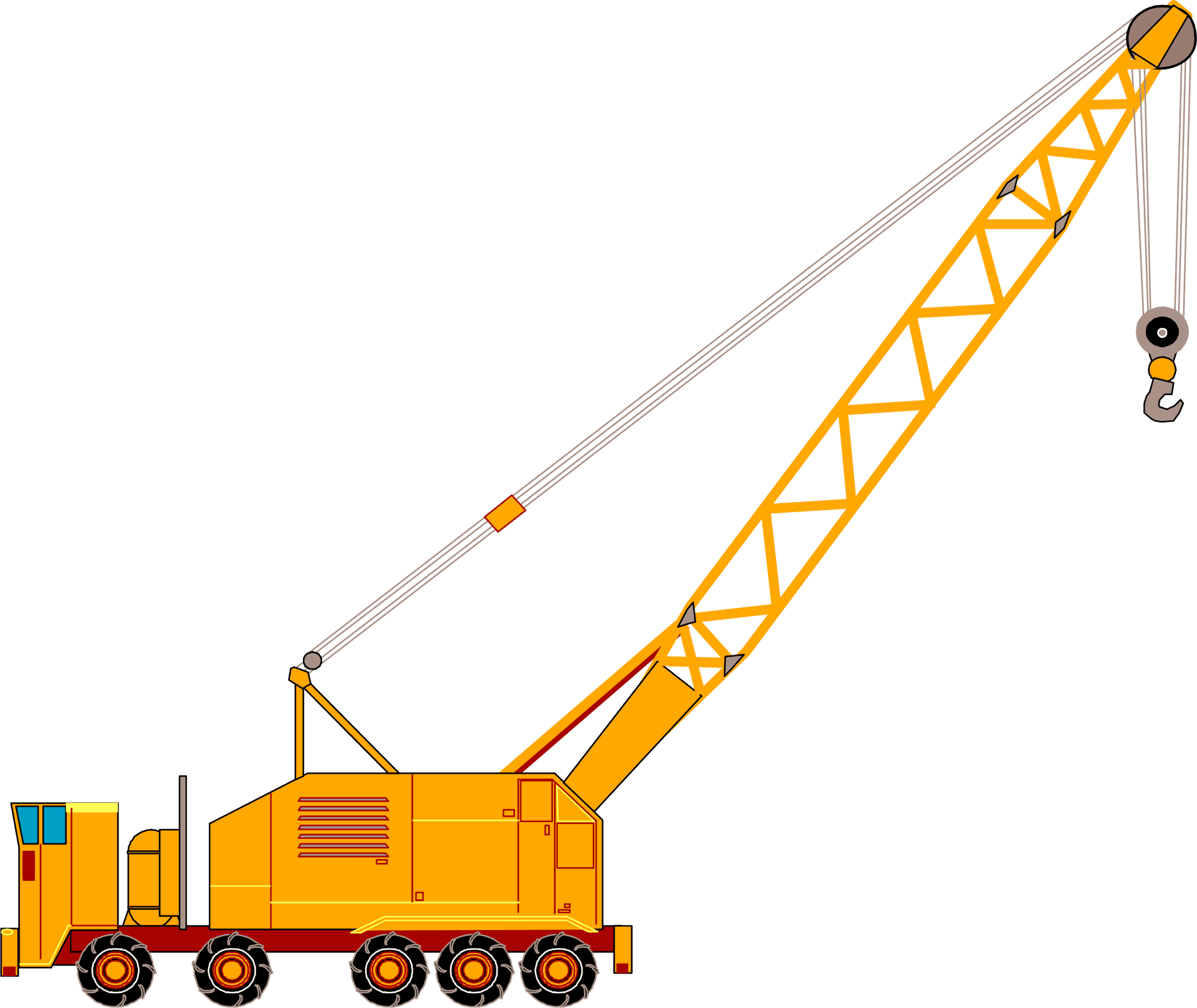 Mobile Crane Illustration PNG Image