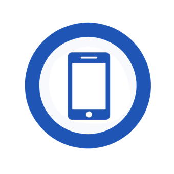 Mobile Device Icon Blue Circle PNG Image