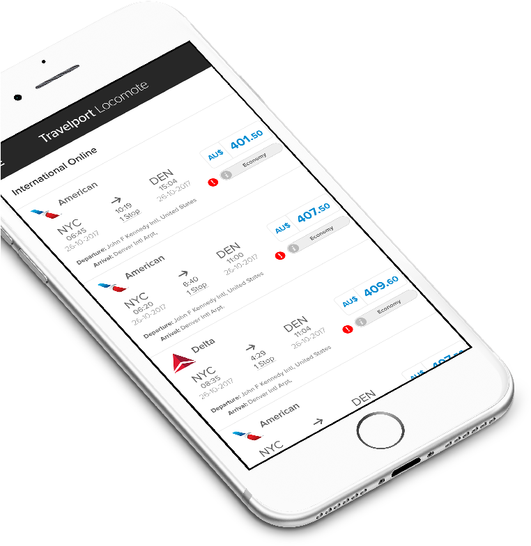 Mobile Flight Comparison App Screen PNG Image