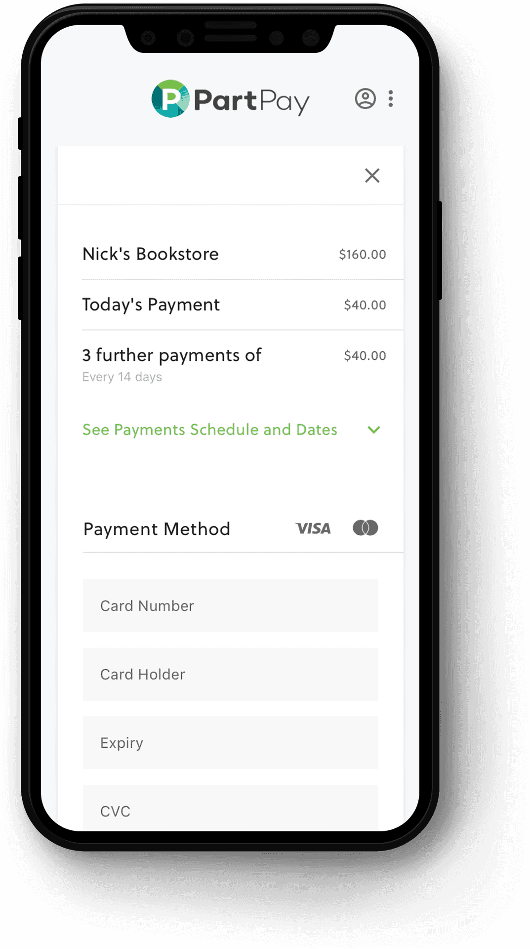 Mobile Installment Payment App Screen PNG Image