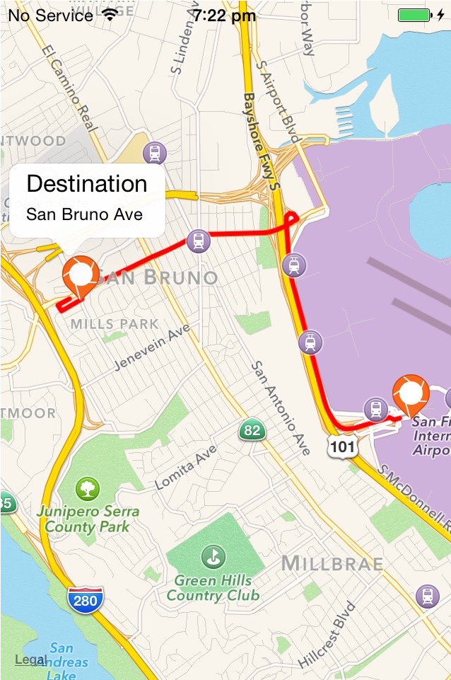 Mobile Map Screenshot San Bruno Destination PNG Image