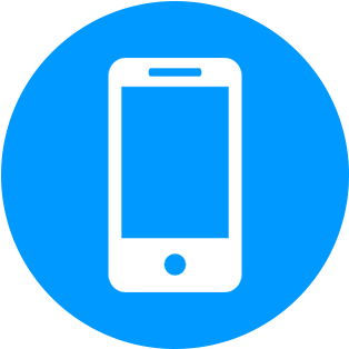 Mobile Phone Icon Blue Background PNG Image