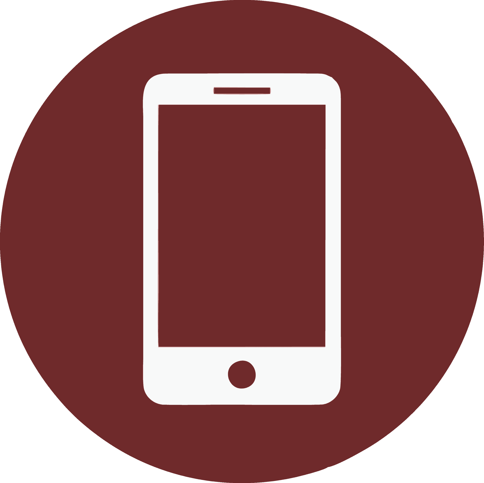 Mobile Phone Icon Maroon Background PNG Image