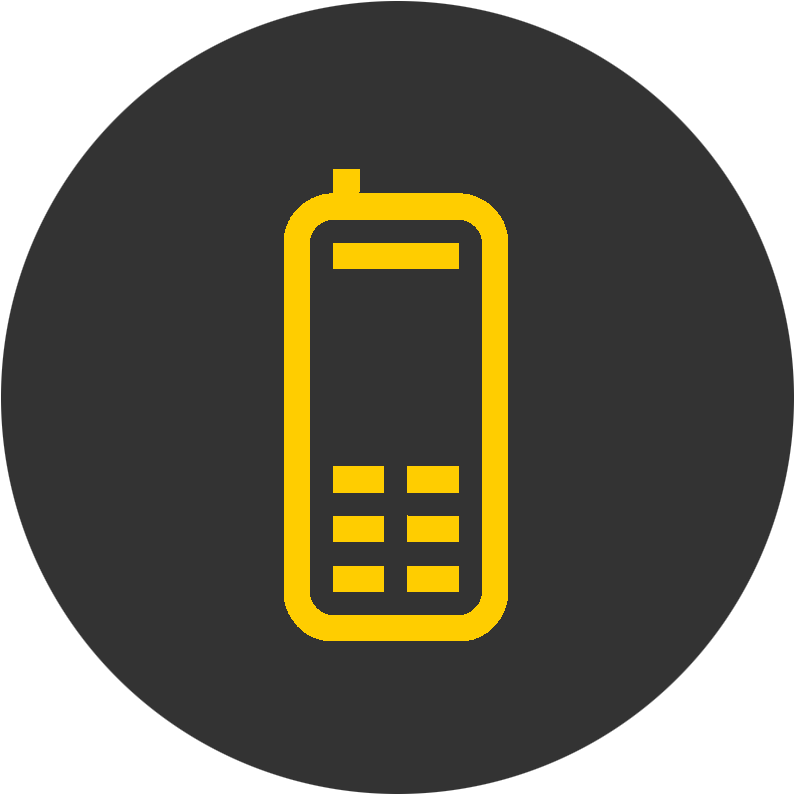 Mobile Phone Icon Yellowand Black PNG Image