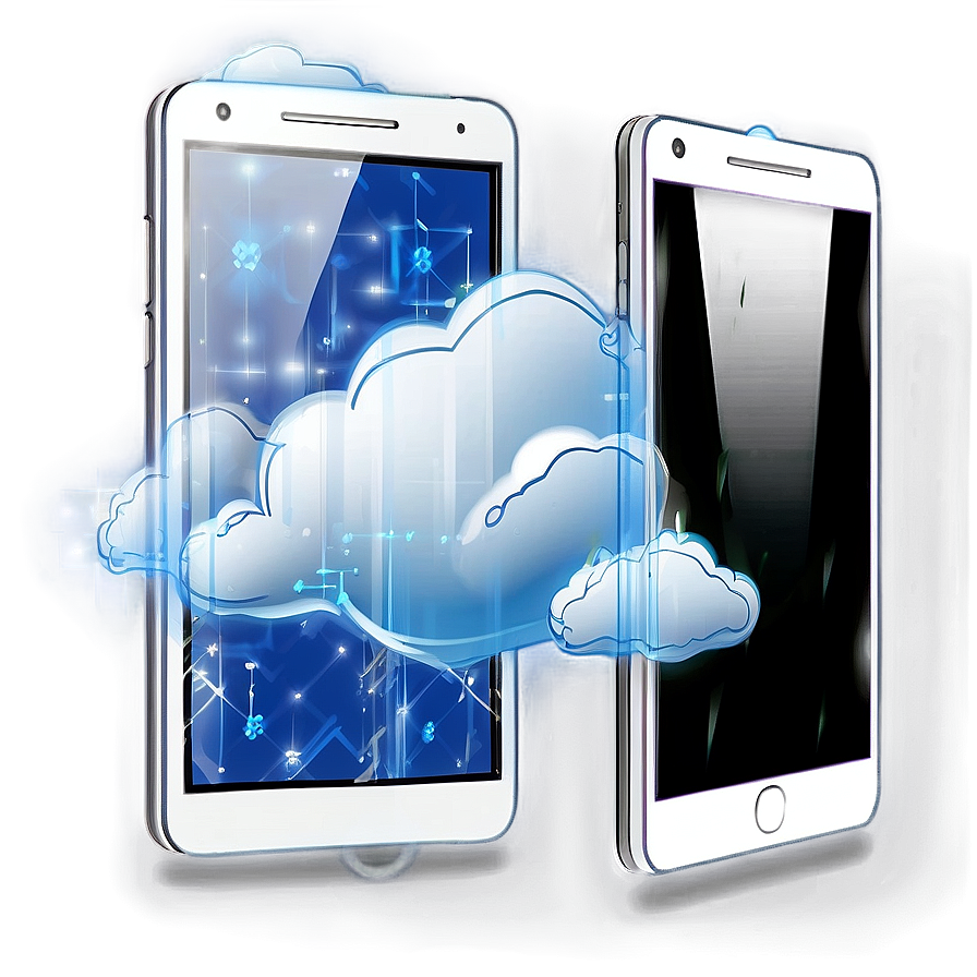 Mobile Phone With Cloud Computing Png Tfc PNG Image