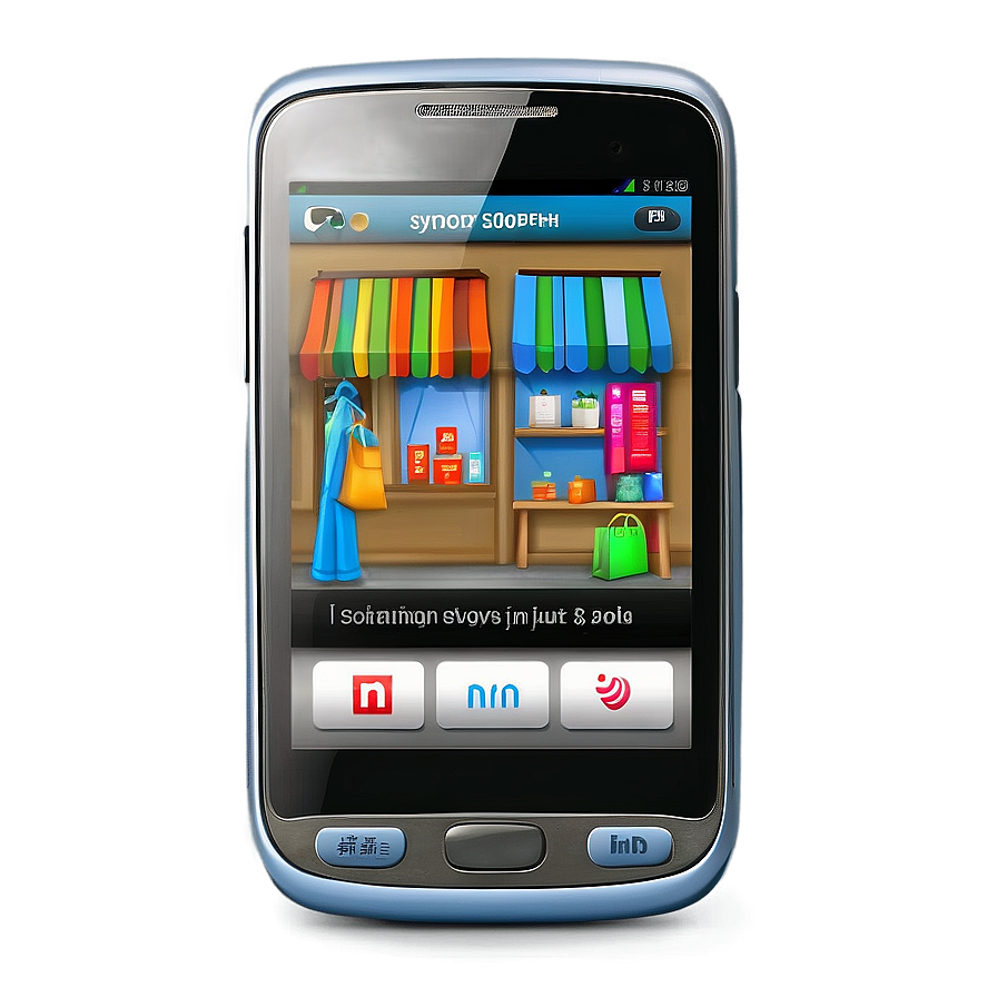 Mobile Phone With Shopping App Png Hvr23 PNG Image