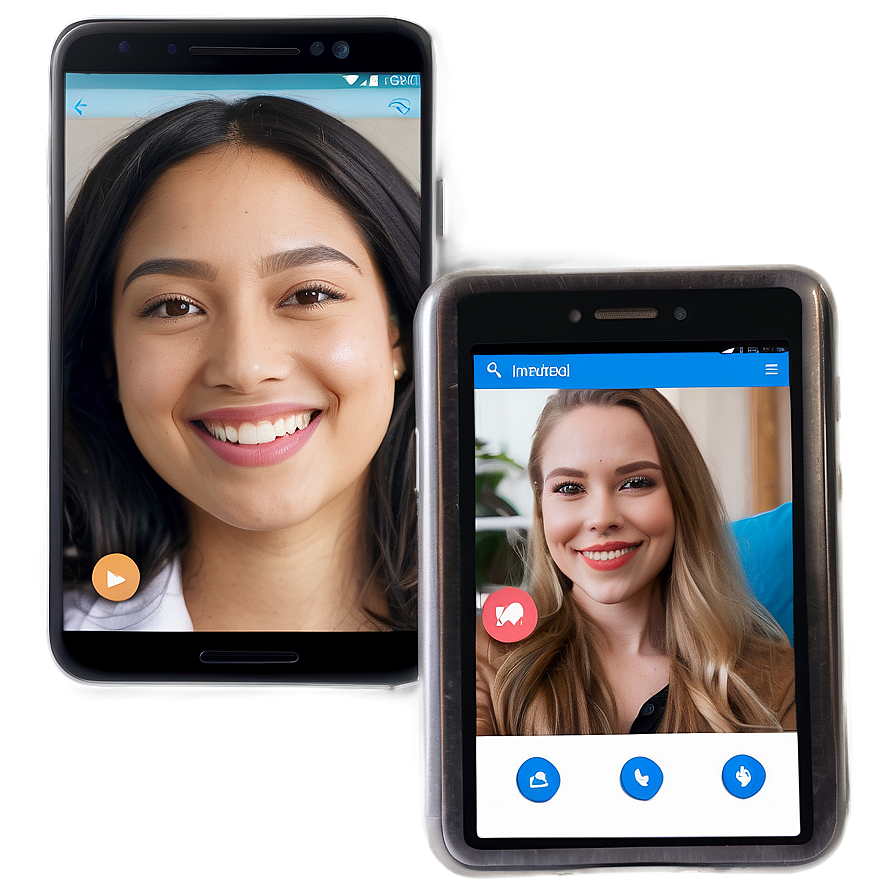 Mobile Phone With Video Call Screen Png Ynu13 PNG Image