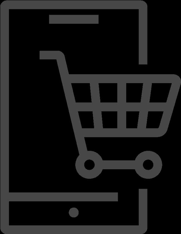 Mobile Shopping Cart Icon PNG Image