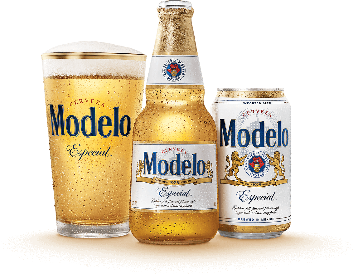 Modelo Especial Beer Product Display PNG Image