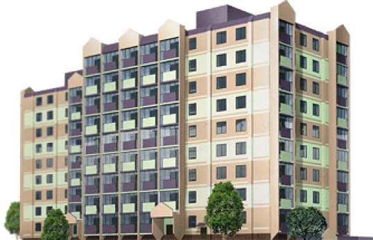 Modern Apartment Complex Illustration PNG Image