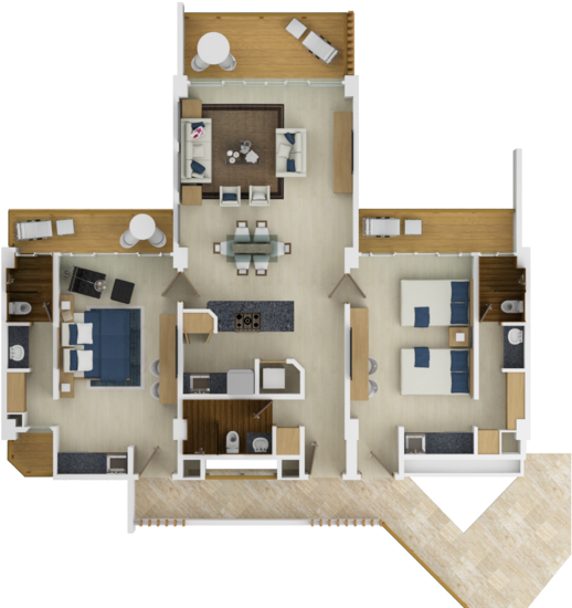 Modern Apartment Floor Plan Design PNG Image