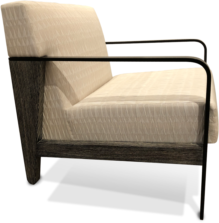 Modern Armchairwith Metal Frame PNG Image