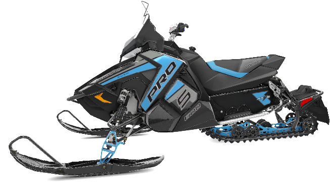 Modern Black Blue Snowmobile PNG Image