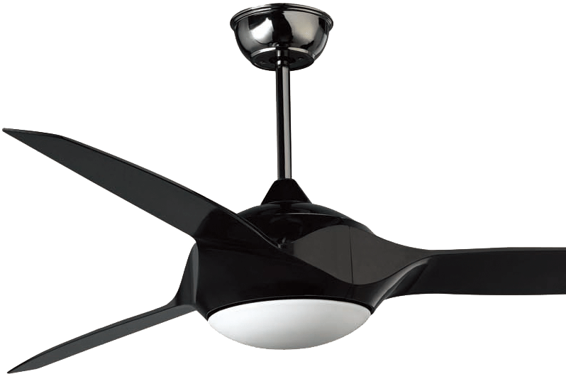 Modern Black Ceiling Fan PNG Image