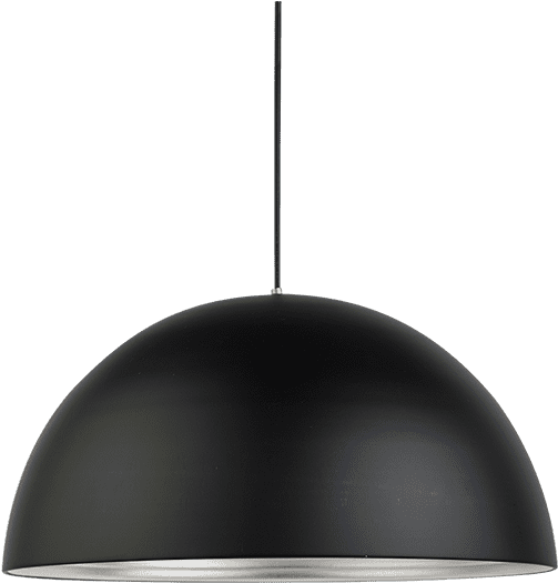 Modern Black Dome Pendant Light PNG Image