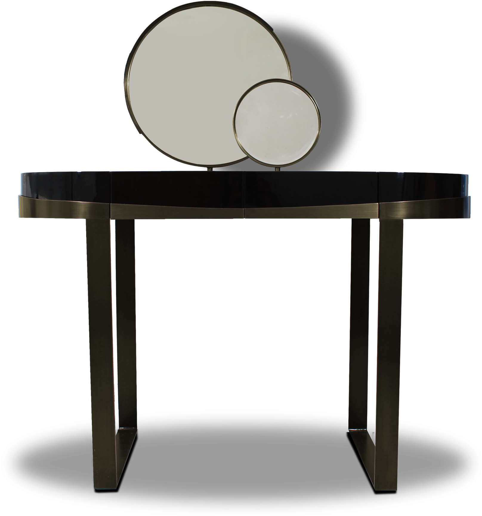 Modern Black Dressing Tablewith Mirror PNG Image