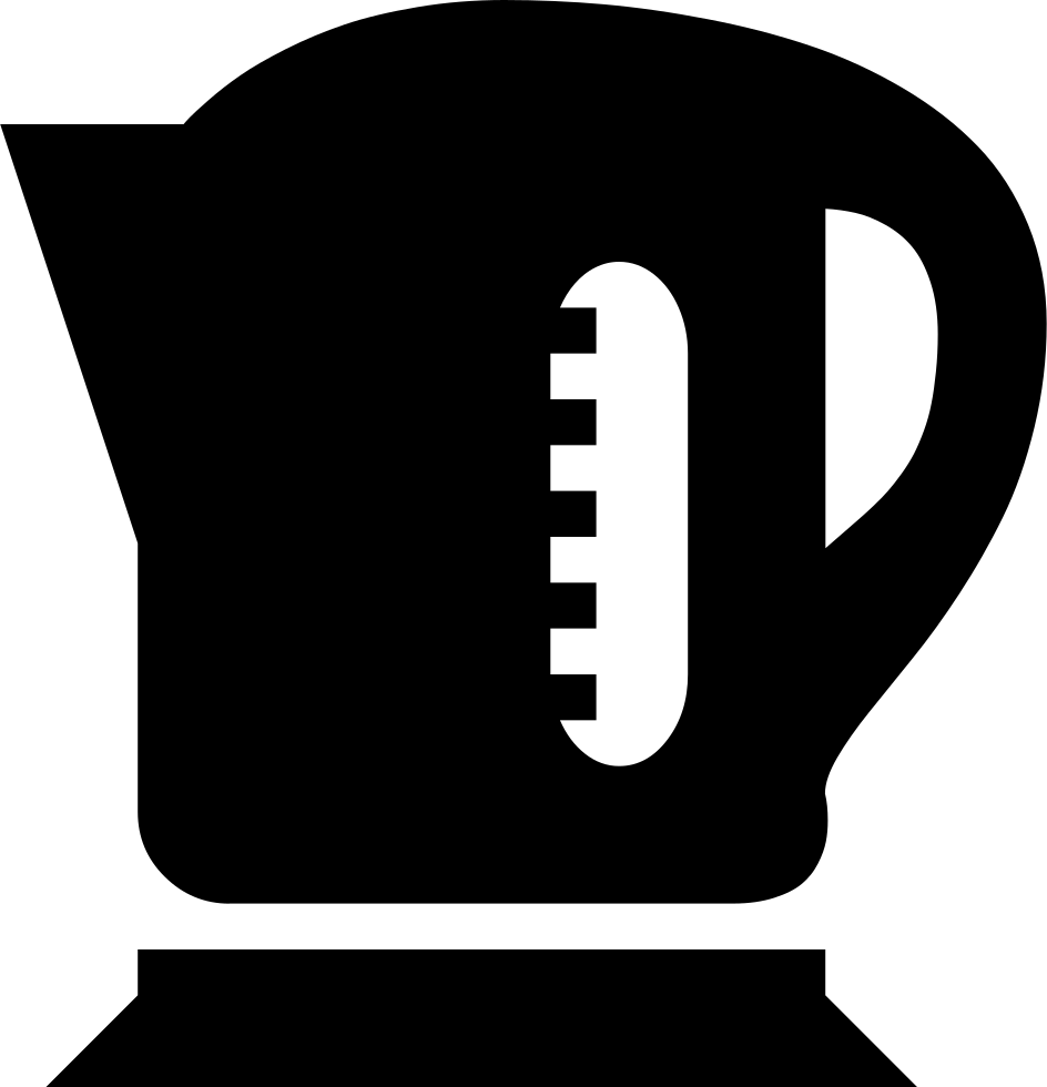 Modern Black Electric Kettle Silhouette PNG Image