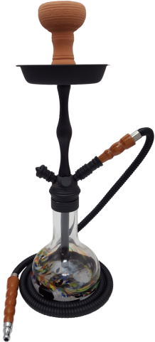 Modern Black Hookahwith Clay Bowl PNG Image