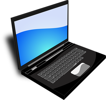 Modern Black Laptop Illustration PNG Image