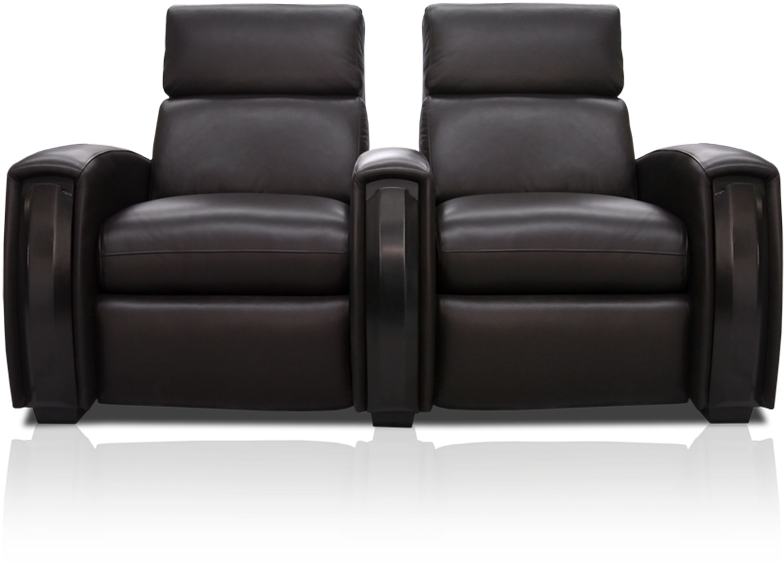 Modern Black Leather Recliner Chairs PNG Image