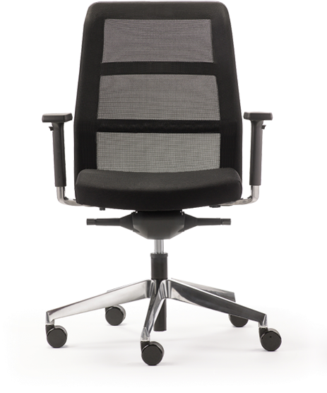 Modern Black Mesh Office Chair PNG Image