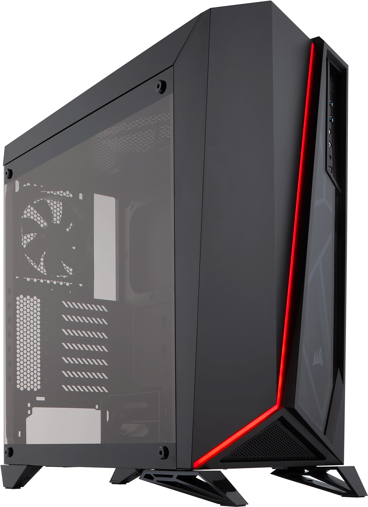 Modern Black Red Gaming P C Case PNG Image