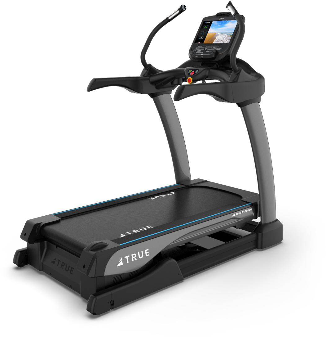 Modern Black Treadmill PNG Image