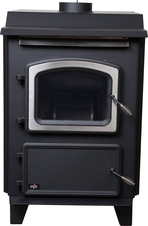 Modern Black Wood Burning Stove PNG Image