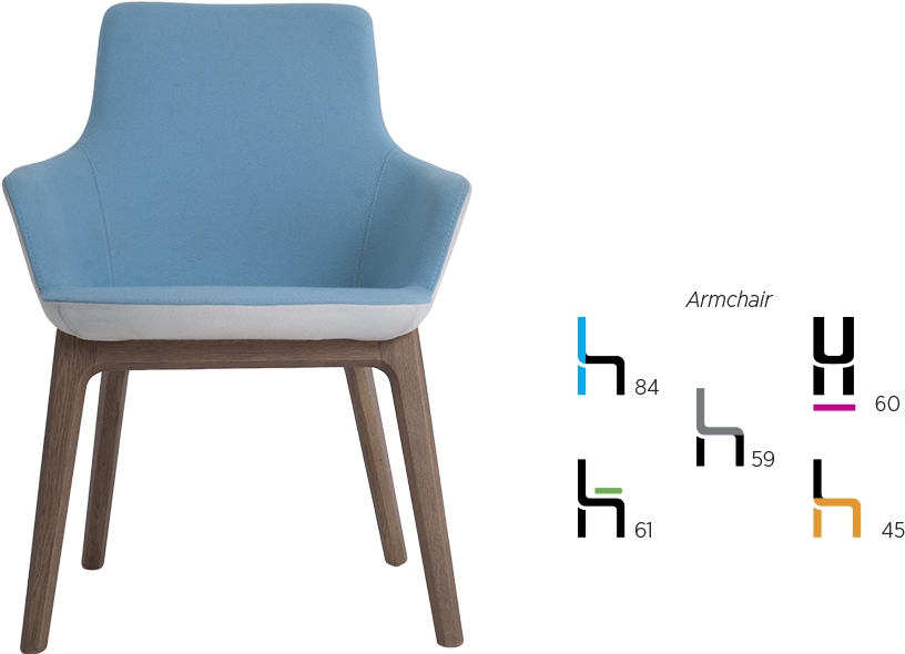 Modern Blue Armchair Dimensions PNG Image