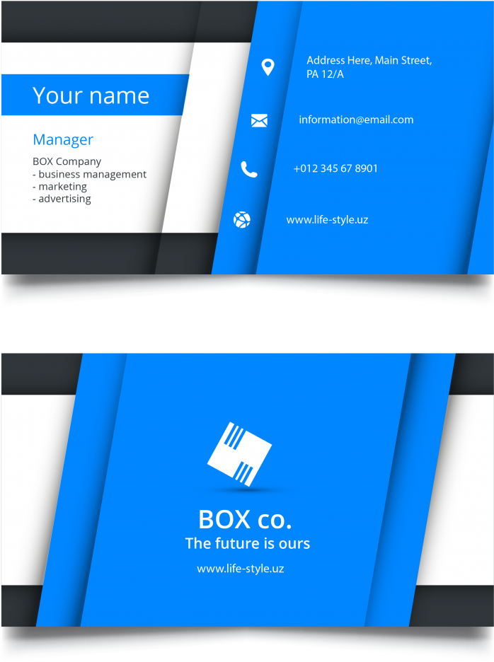 Modern Blue Business Card Design PNG Image