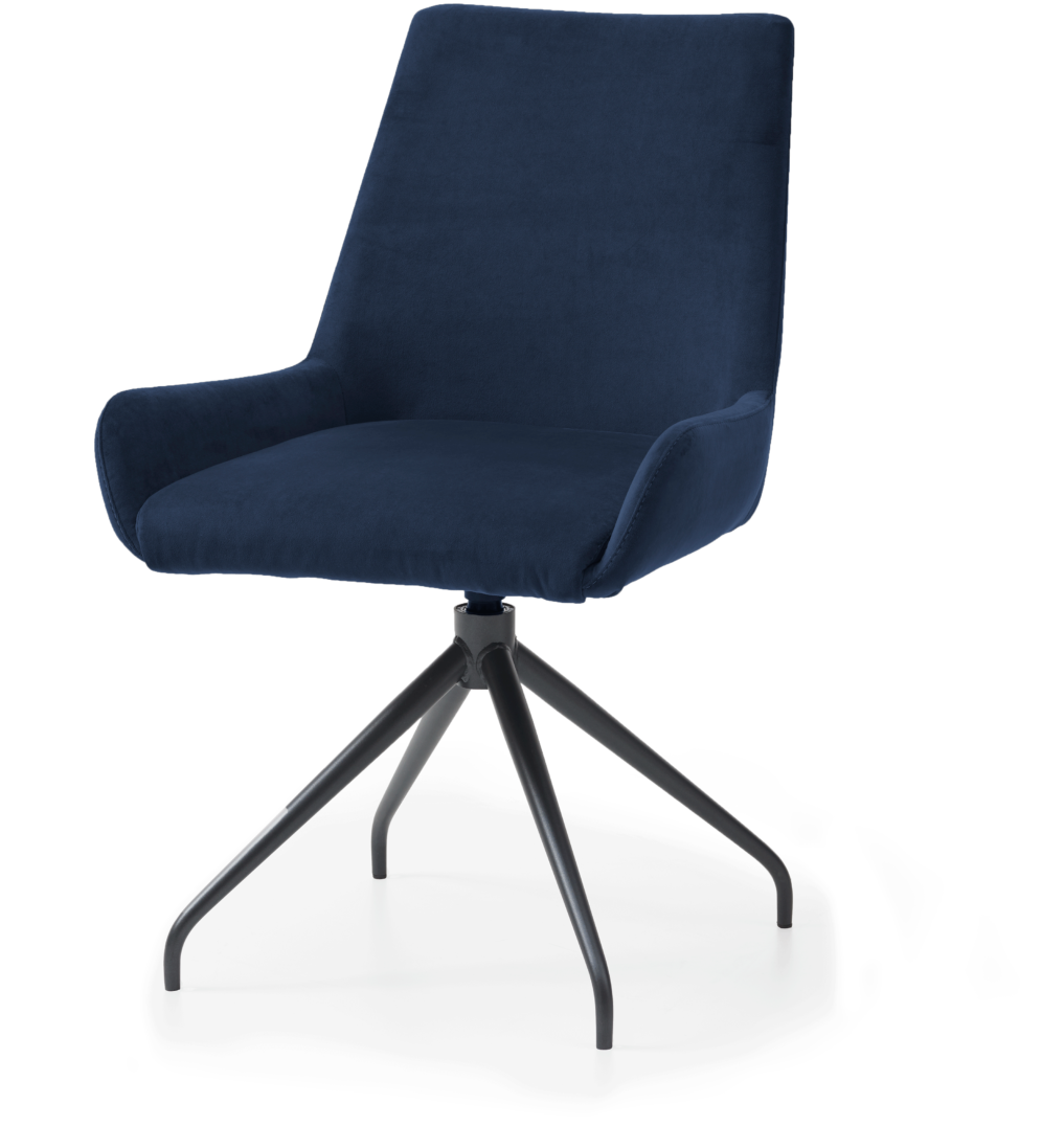 Modern Blue Velvet Office Chair PNG Image