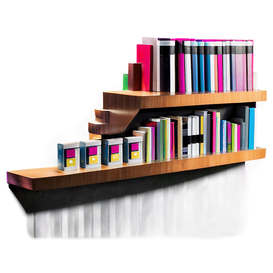 Modern Bookshelf Books Png Trf PNG Image