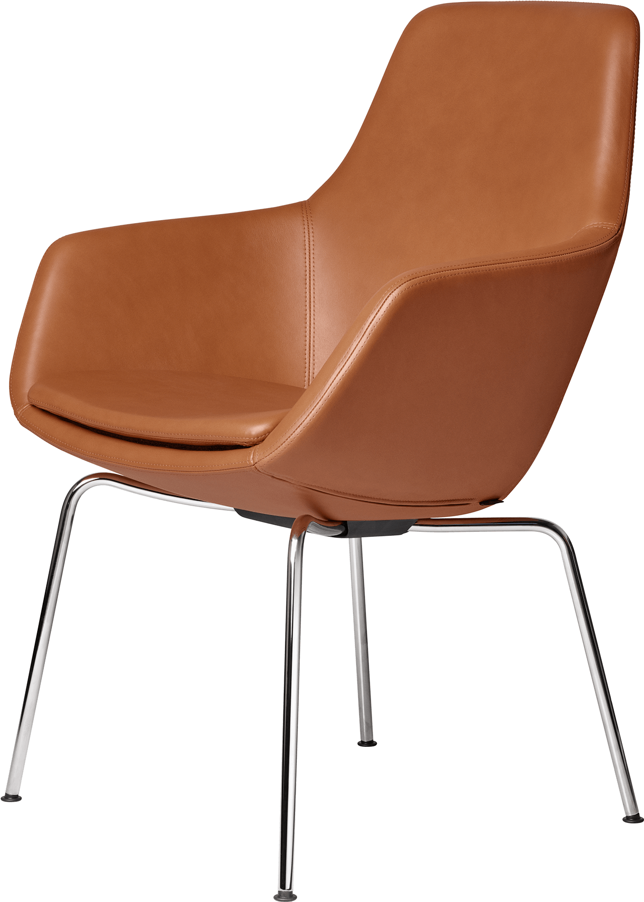 Modern Brown Leather Chair PNG Image