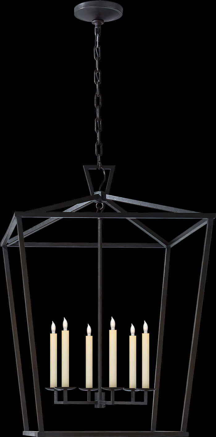 Modern Candle Style Chandelier PNG Image