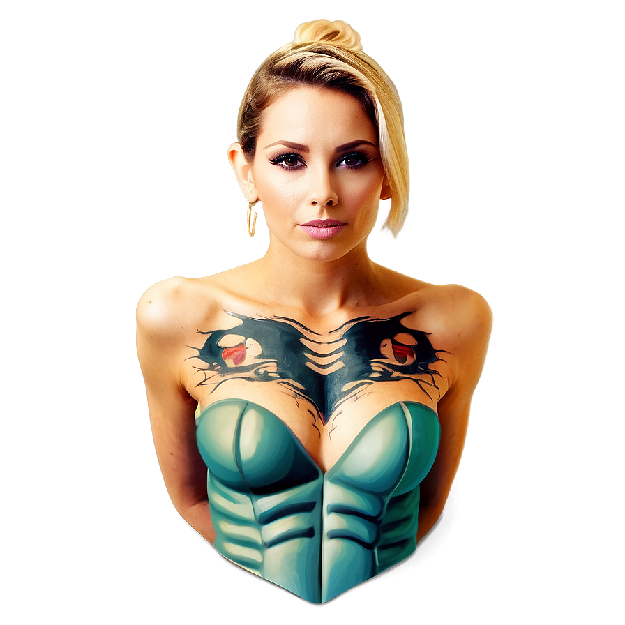 Modern Chest Tattoo Styles Png Tab PNG Image