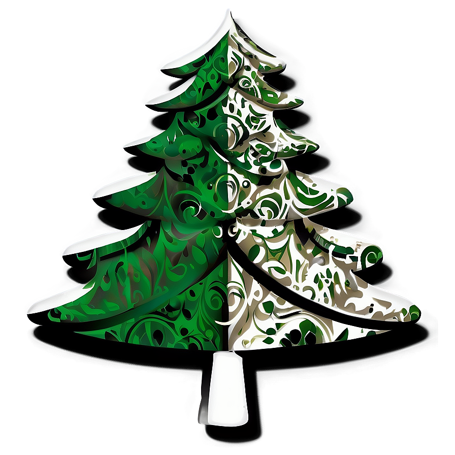 Modern Christmas Tree Graphic Png Qrw60 PNG Image