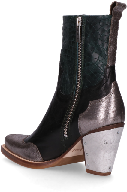 Modern Cowboy Bootwith Zipperand Metallic Heel PNG Image