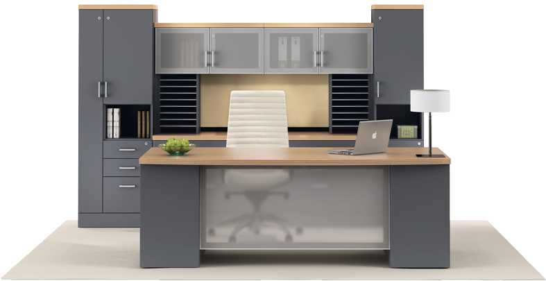 Modern Executive Office Setup PNG Image